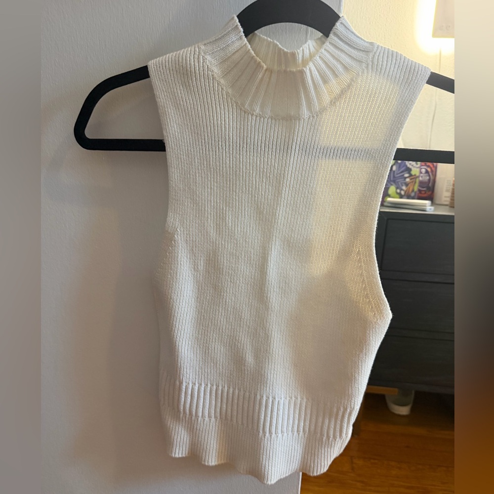 Sandro Mock Neck Sleeveless Crop